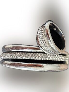 ✨ SWAROVSKI CRYSTALDUST BANGLE & PAVÉ STATEMENT RING SET ✨